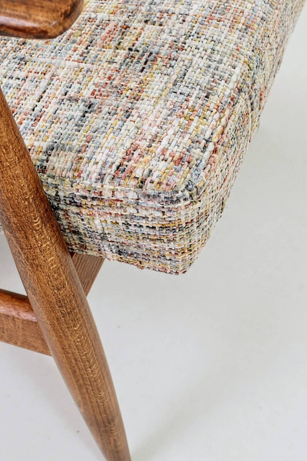 Scandinavian armchair multicolour knitting Boho style design by H.Lis