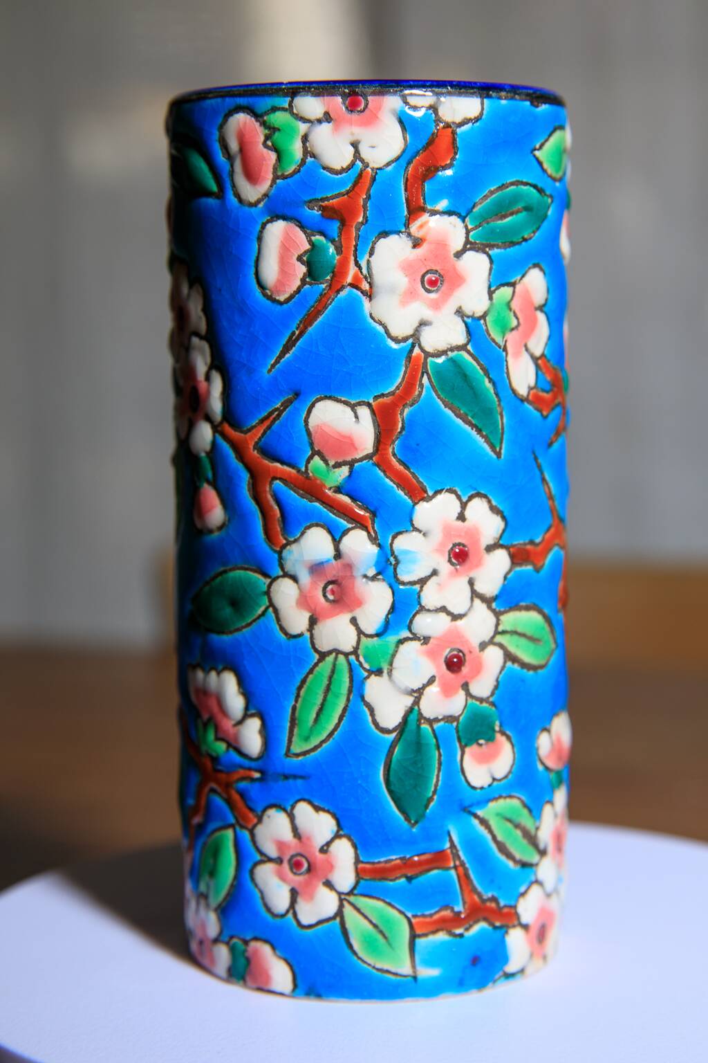 Paire de vases en emaux de longwy