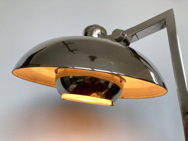 Design rare Bauhaus chrome table lamp, 1930s