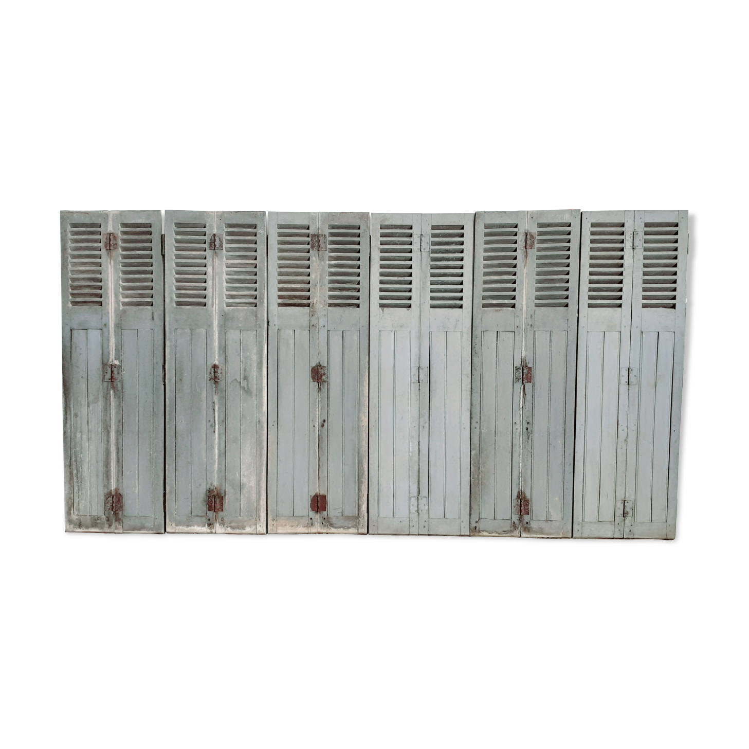 6 old double oak louvers