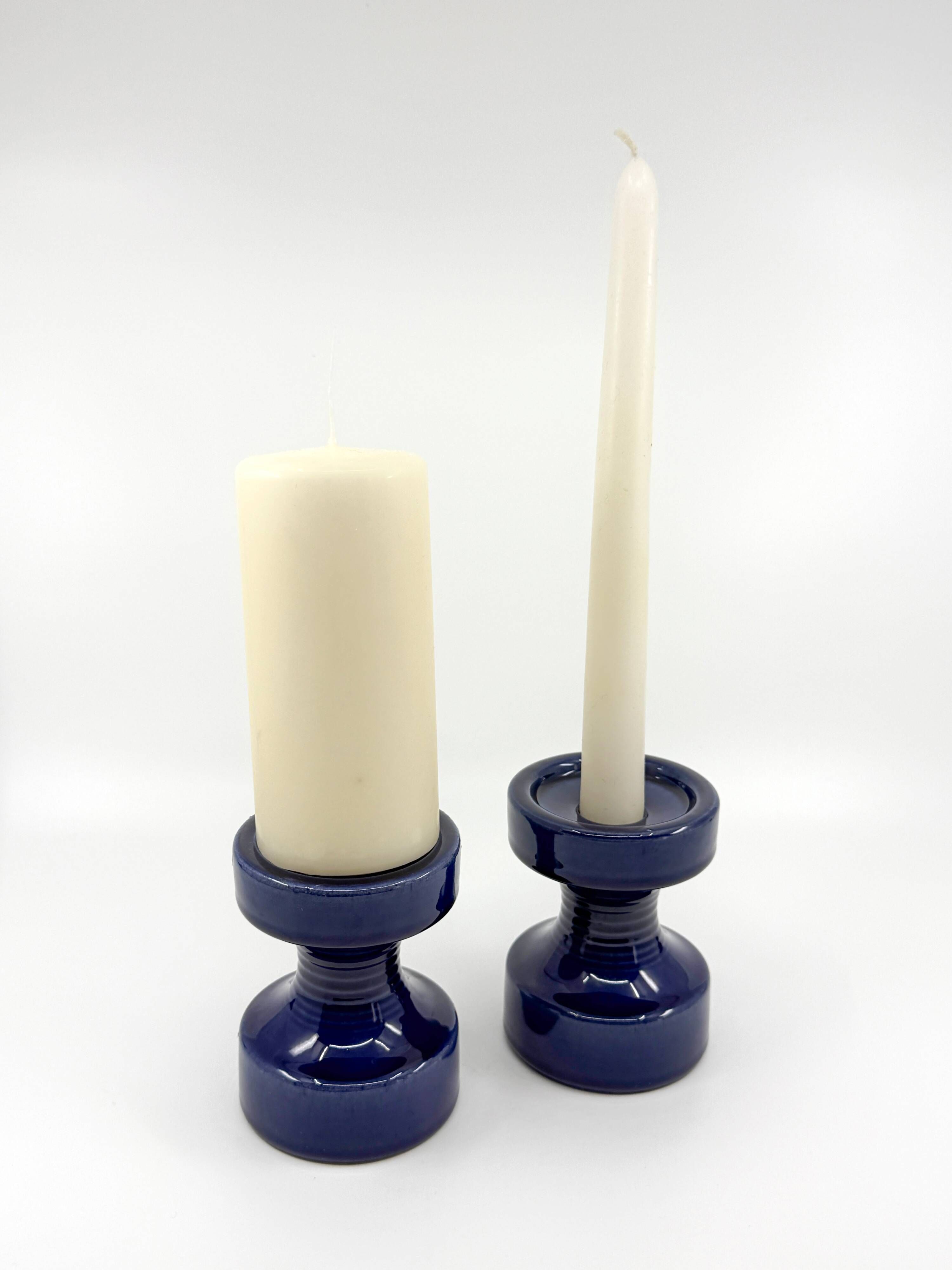 2 ceramic candle holders by Steuler • Design by Cari Zalloni • Circa 60-70