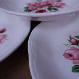 11 Moulin des Loups rose bouquet soup plates