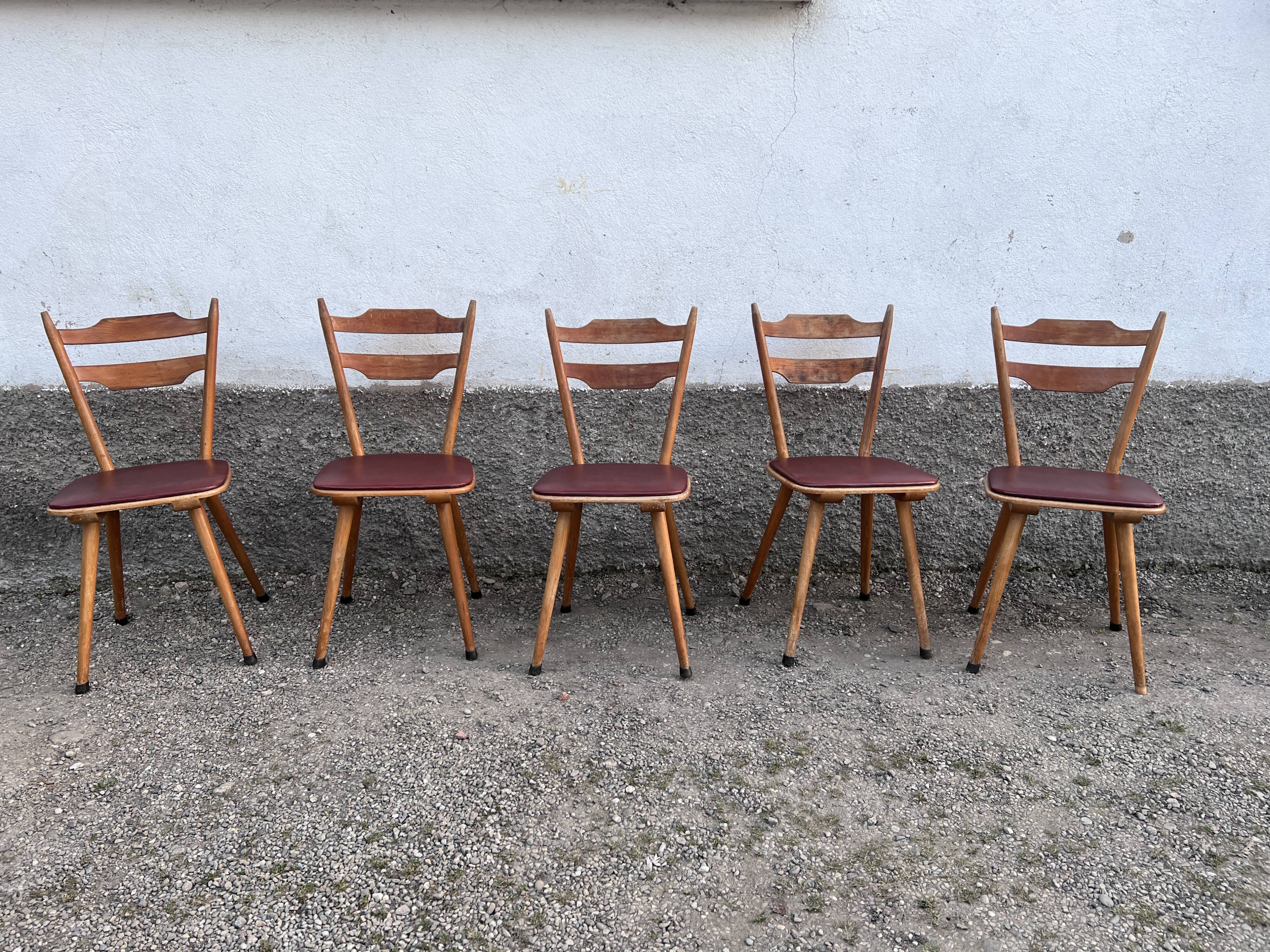 Bistro chair vintage Scandinavian brasserie colorful galette - 1950 1960