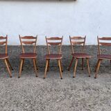 Bistro chair vintage Scandinavian brasserie colorful galette - 1950 1960