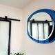 Miroir sur plaque de verre bleu 60×80 cm