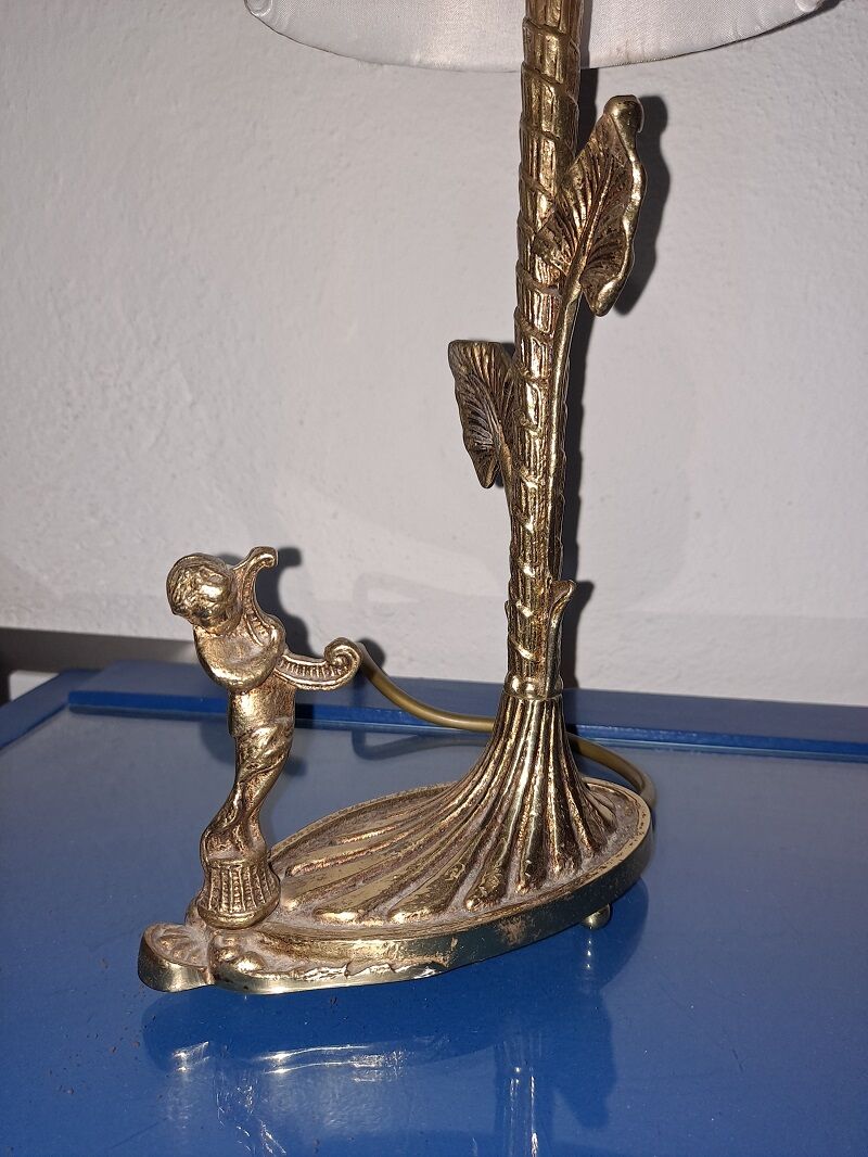 Brass art deco lamp  with putti