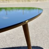 Vintage coffee table in black opaline beech in organic shape 1950