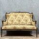 Louis XVI style wingback bench in carved wood circa 1850