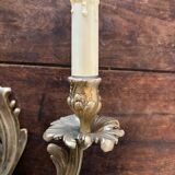 Pair of wall lights with Louis XV style gilded bronze bulbs