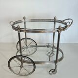 Oval silver-plated brass trolley from Maison Baguès.