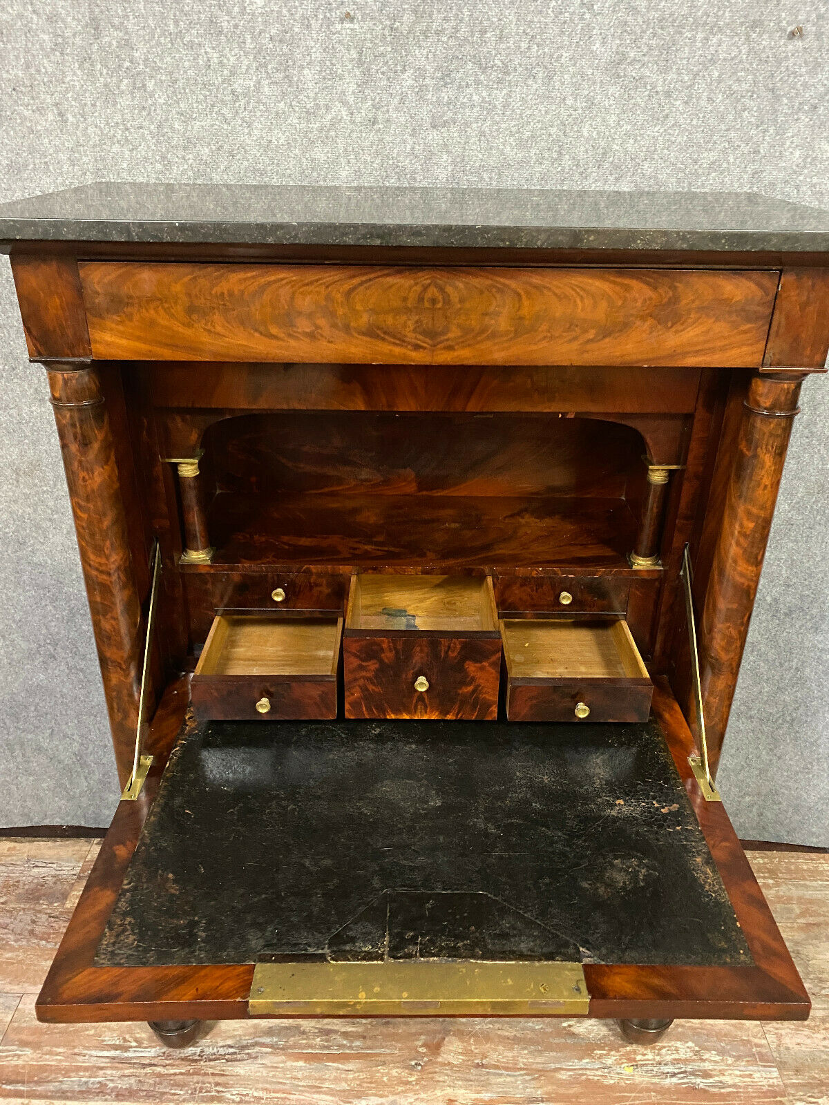 Secretary empire era in mahogany flamed around 1810
