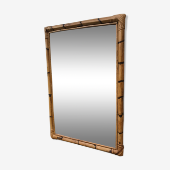 Miroir rotin vintage 63x92cm