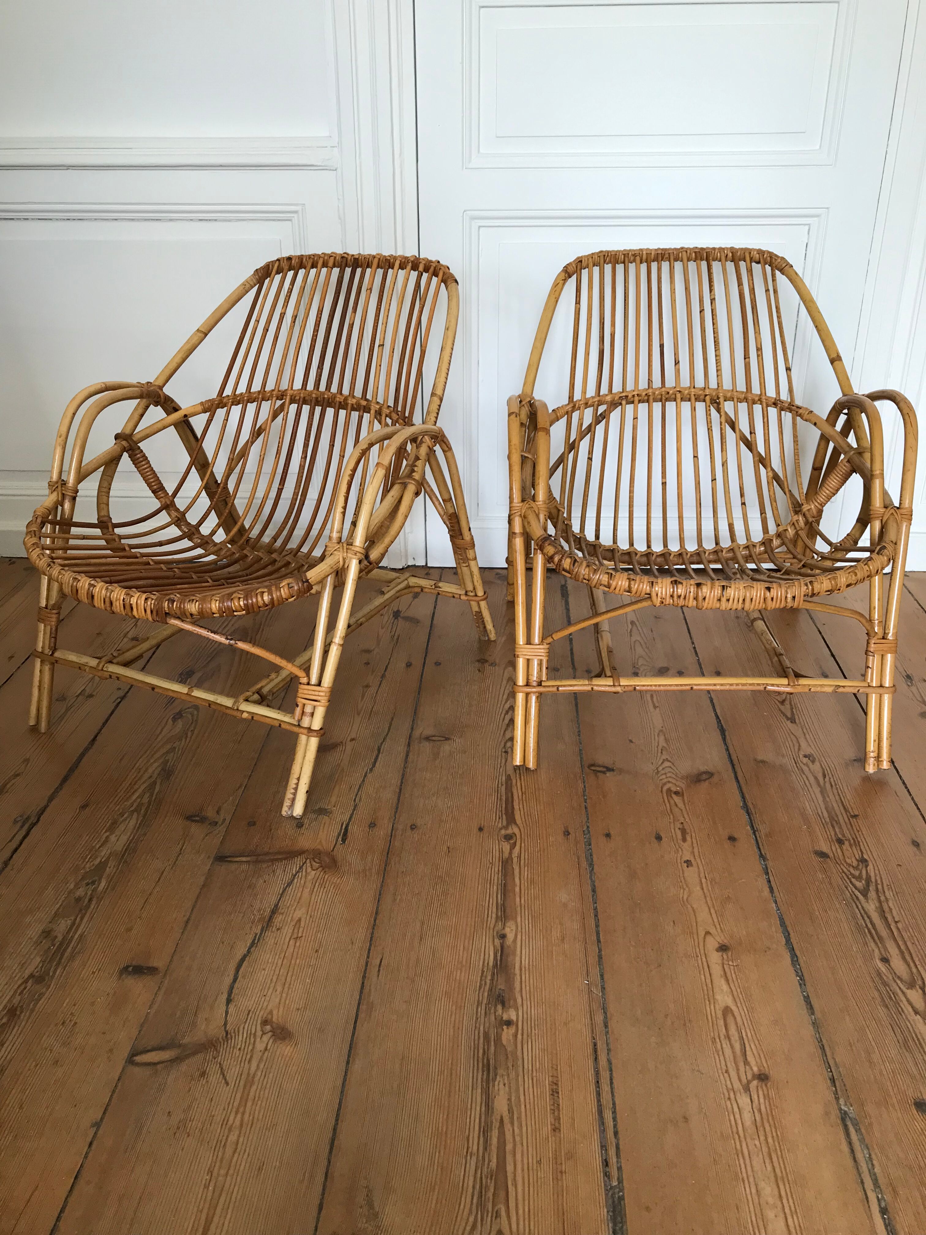 Pair of armchairs Basket Adult rattan