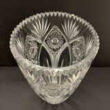 Carved crystal vase