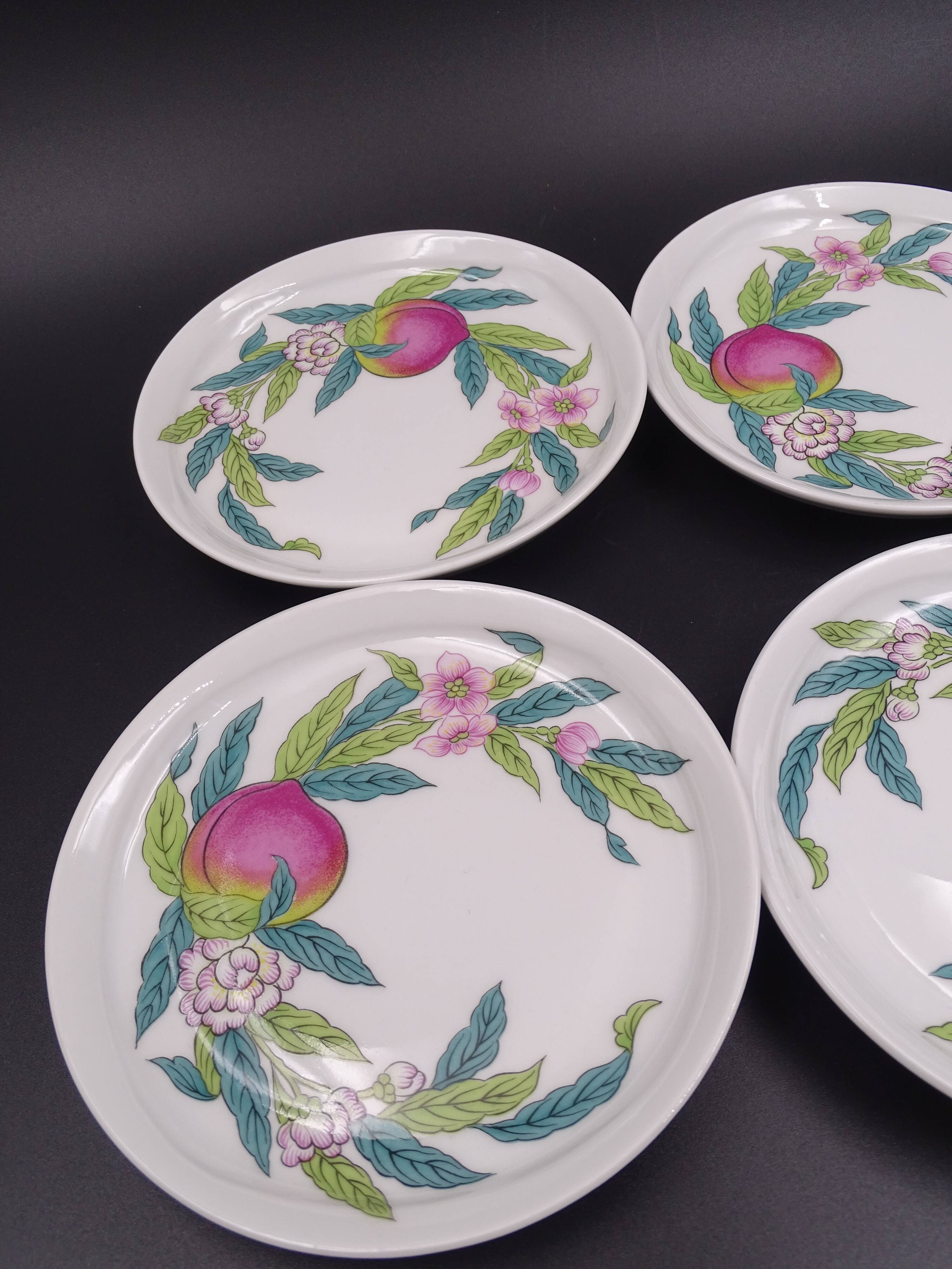 Lot of 6 porcelain bread plates from Paris décor Abondance - Perfect condition