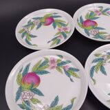 Lot of 6 porcelain bread plates from Paris décor Abondance - Perfect condition