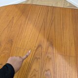 Round and extendable dining table published by G-Plan
