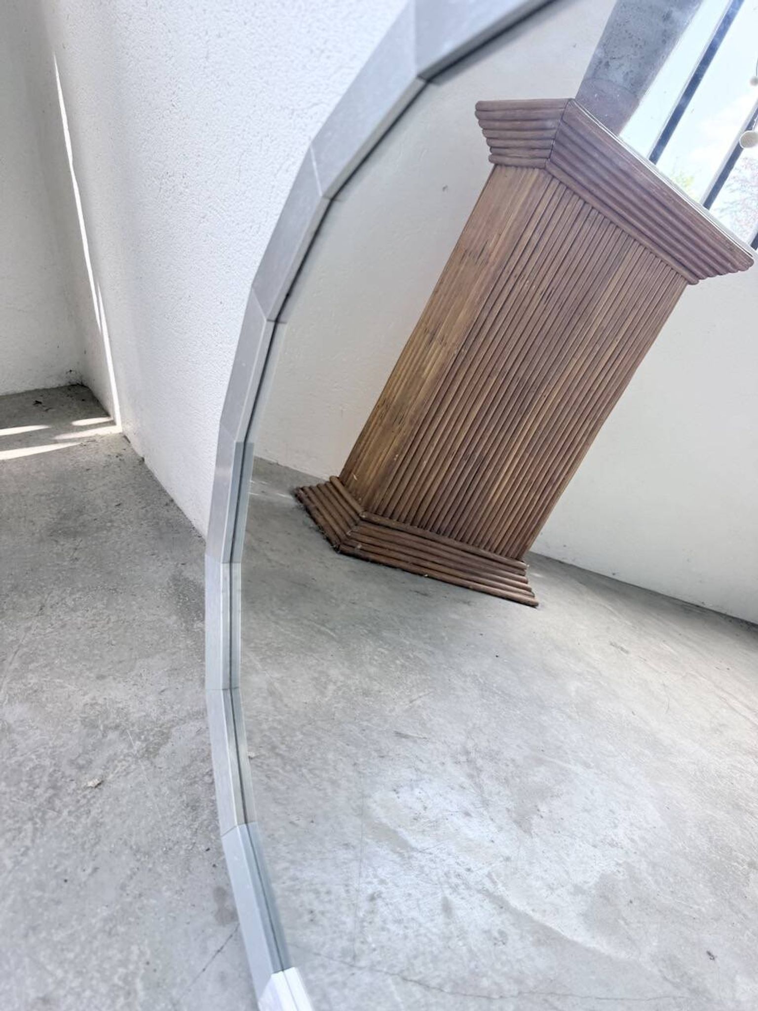 Miroir hexagonal métal brossé 1970