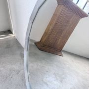 Miroir hexagonal métal brossé 1970