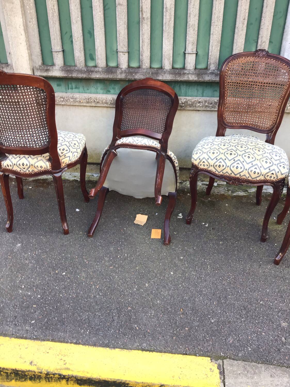 4 Louis XV style chairs with caned backs