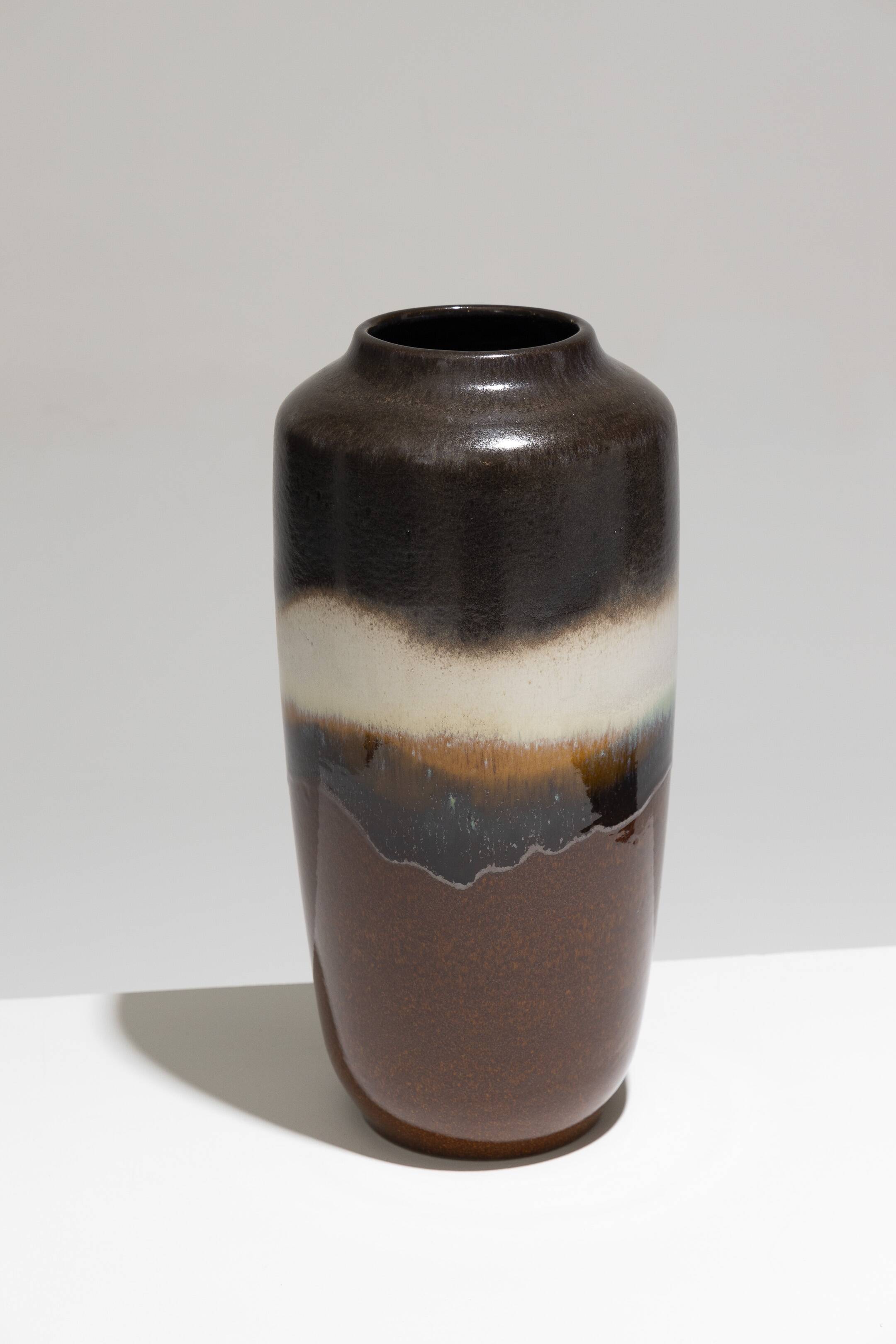 Tall glazed pottery vase, west germany, 1960s