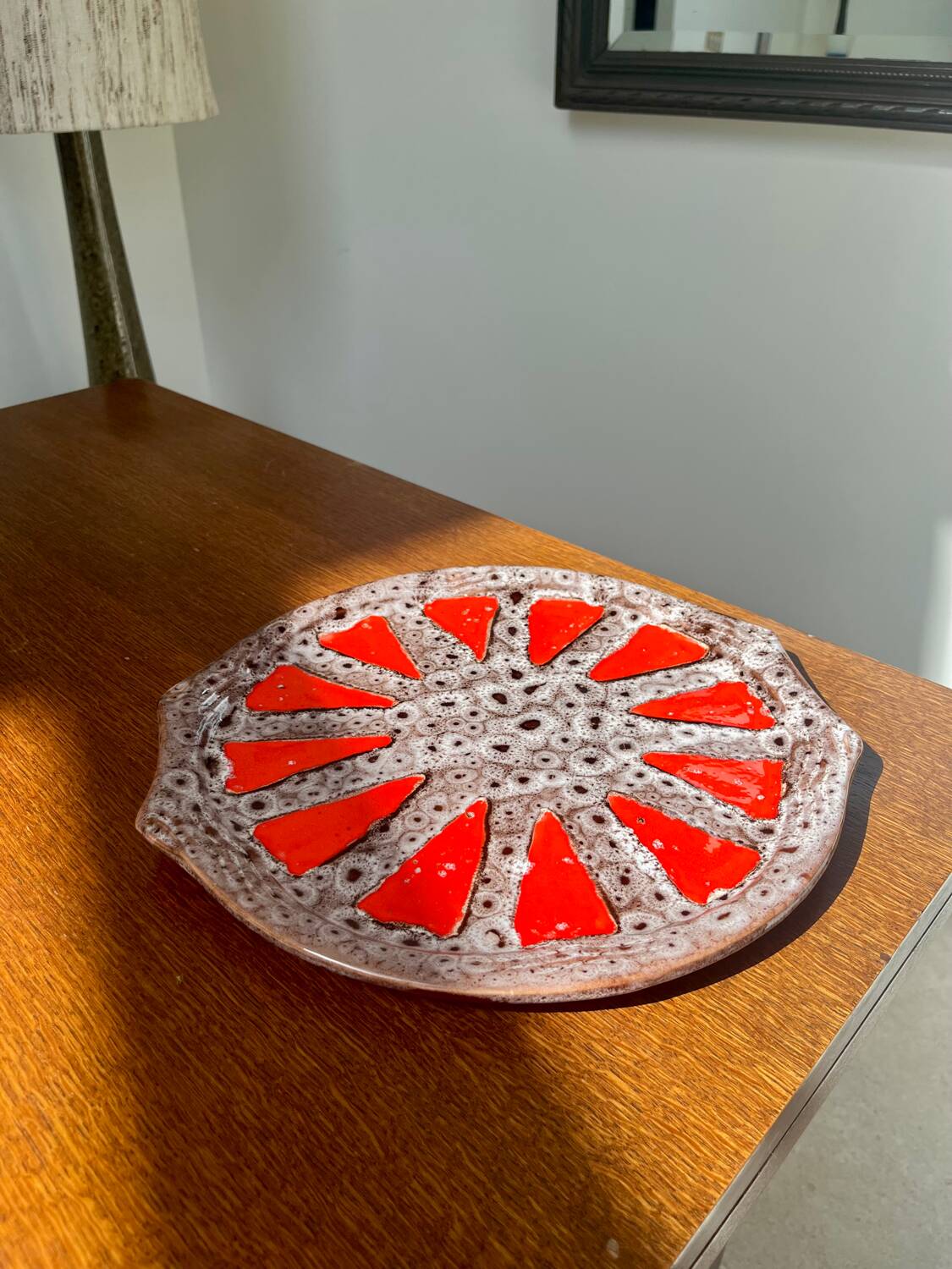 Vintage ceramic plate Vallauris style