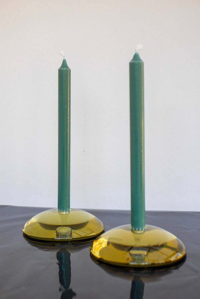 Glass candleholders by Anne Nilsson for Kosta, 2000s, set of 2