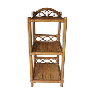 Furniture shelf vintage rattan and bamboo