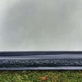 Old mirror Louis Philippe anthracite gray with pricked ice.