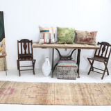 1960s antique wool vintage runner rug