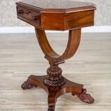 Victorian Mahogany Wood and Veneer Sewing Table, 1850s