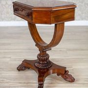 Victorian Mahogany Wood and Veneer Sewing Table, 1850s