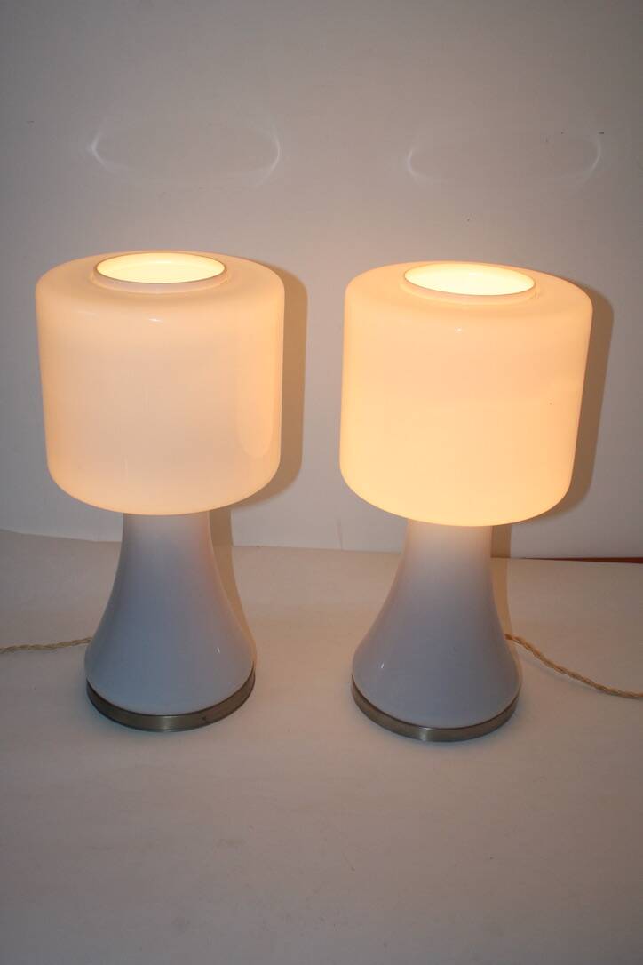 Vistosi Murano Lamp Vintage 70 Italy x2
