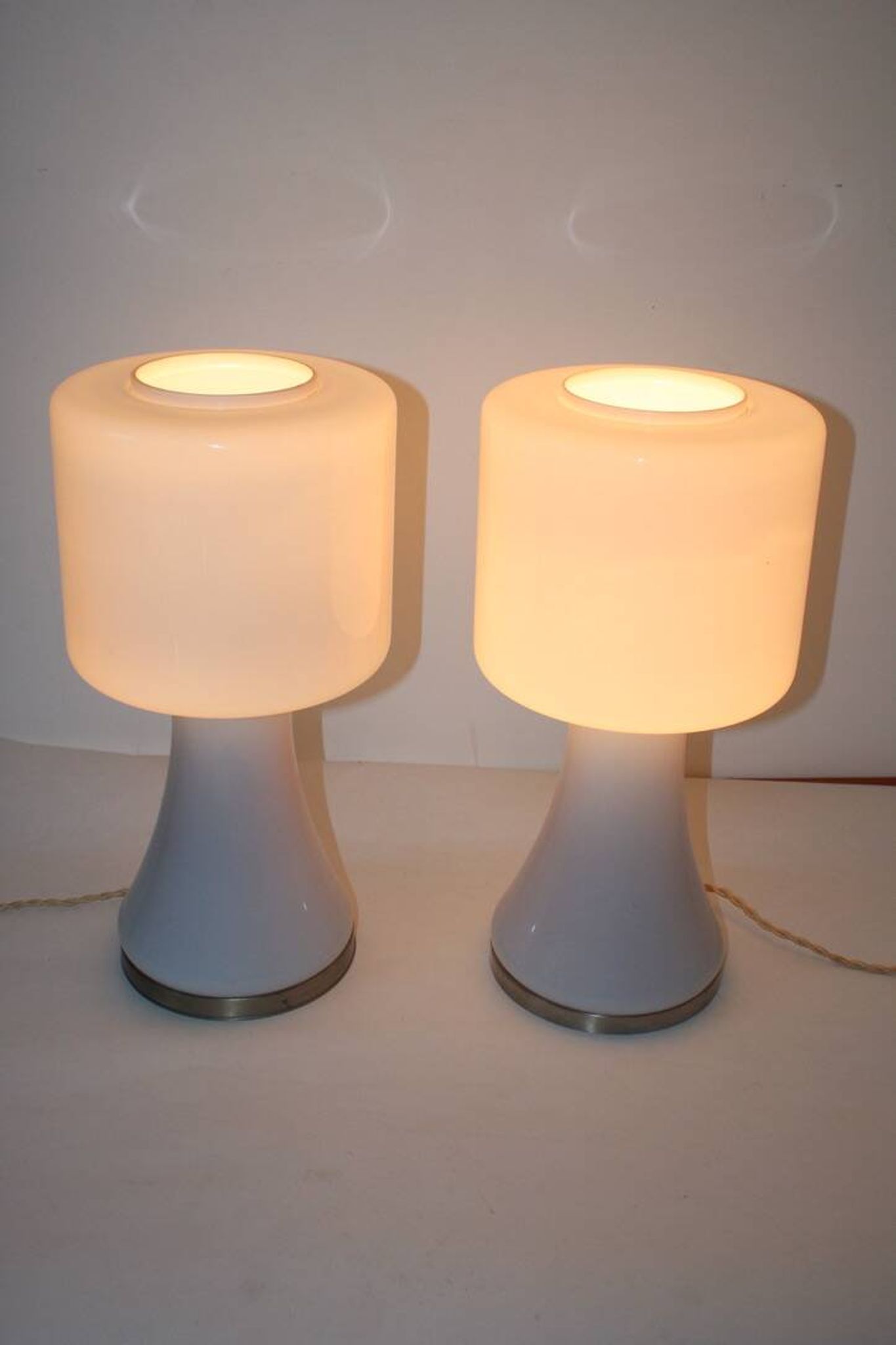 Vistosi Murano Lamp Vintage 70 Italy x2
