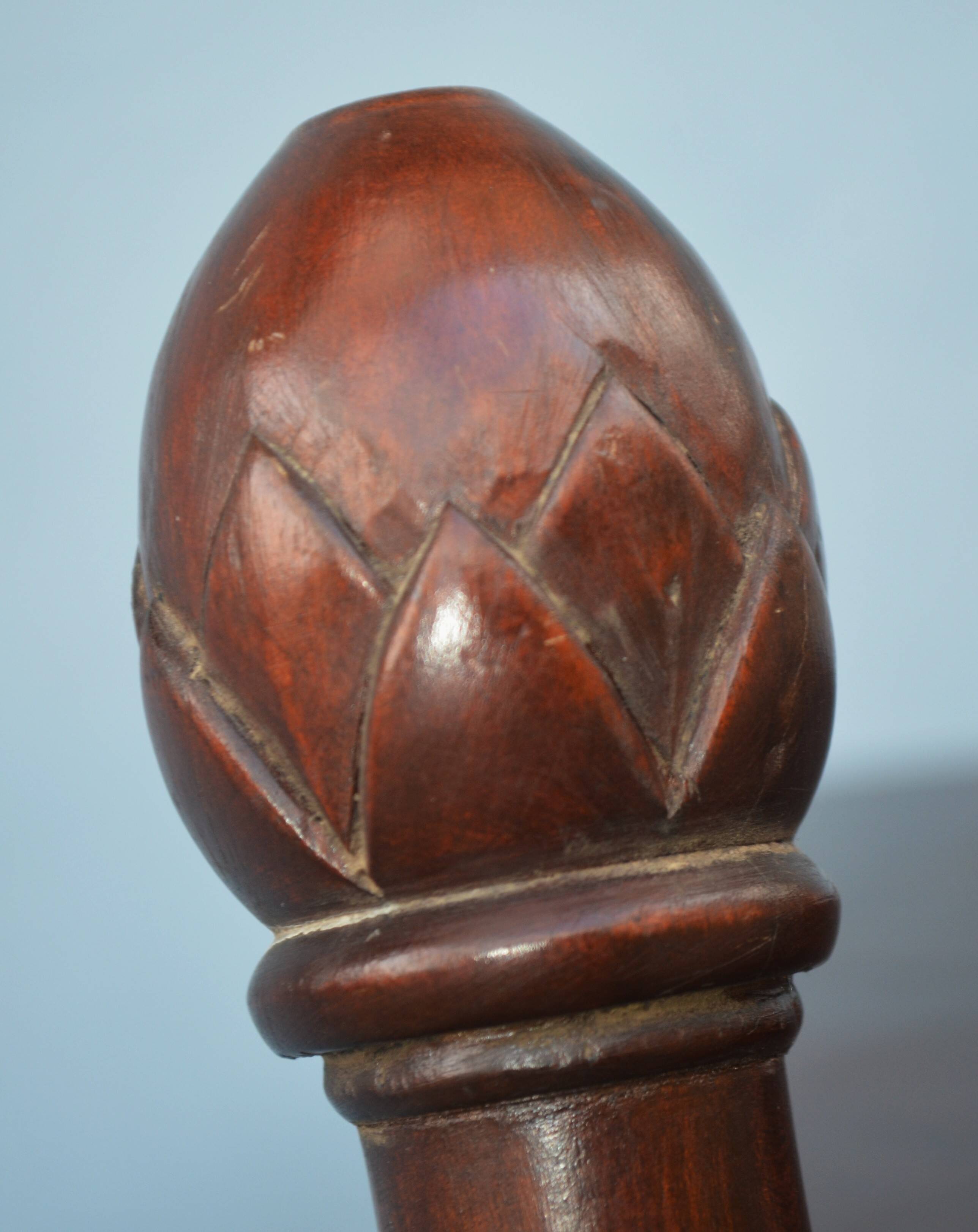 Spiral staircase for library made of mahogany wood