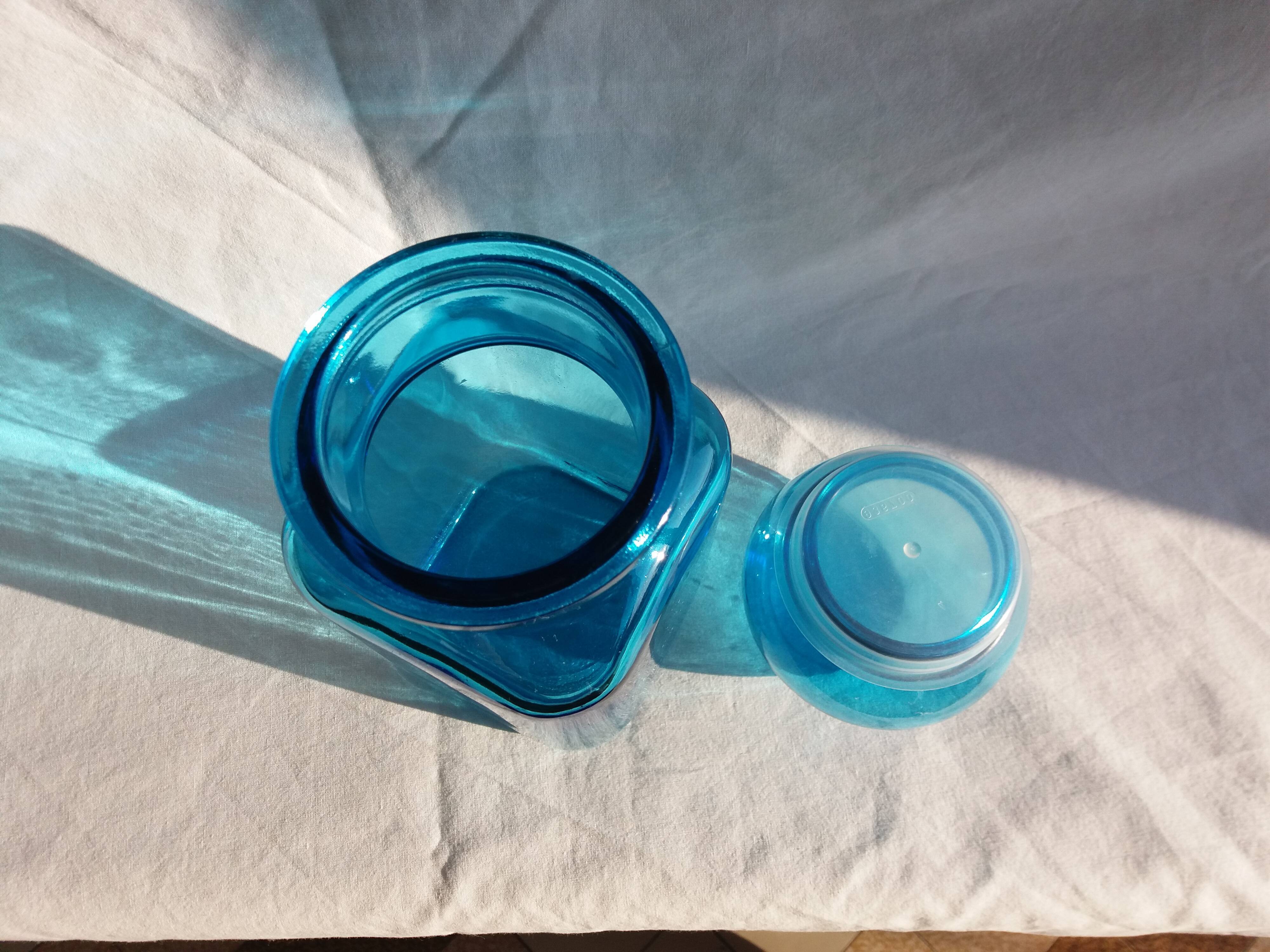 Apothecary bottle airtight blue glass jar