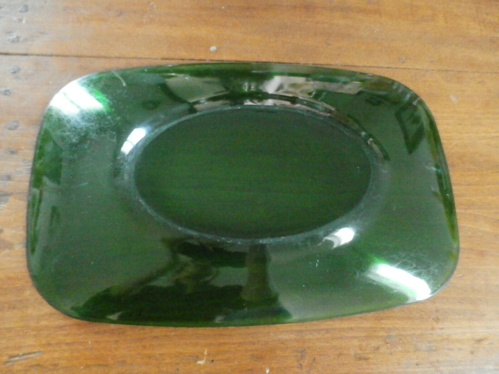 Vintage green glass dish