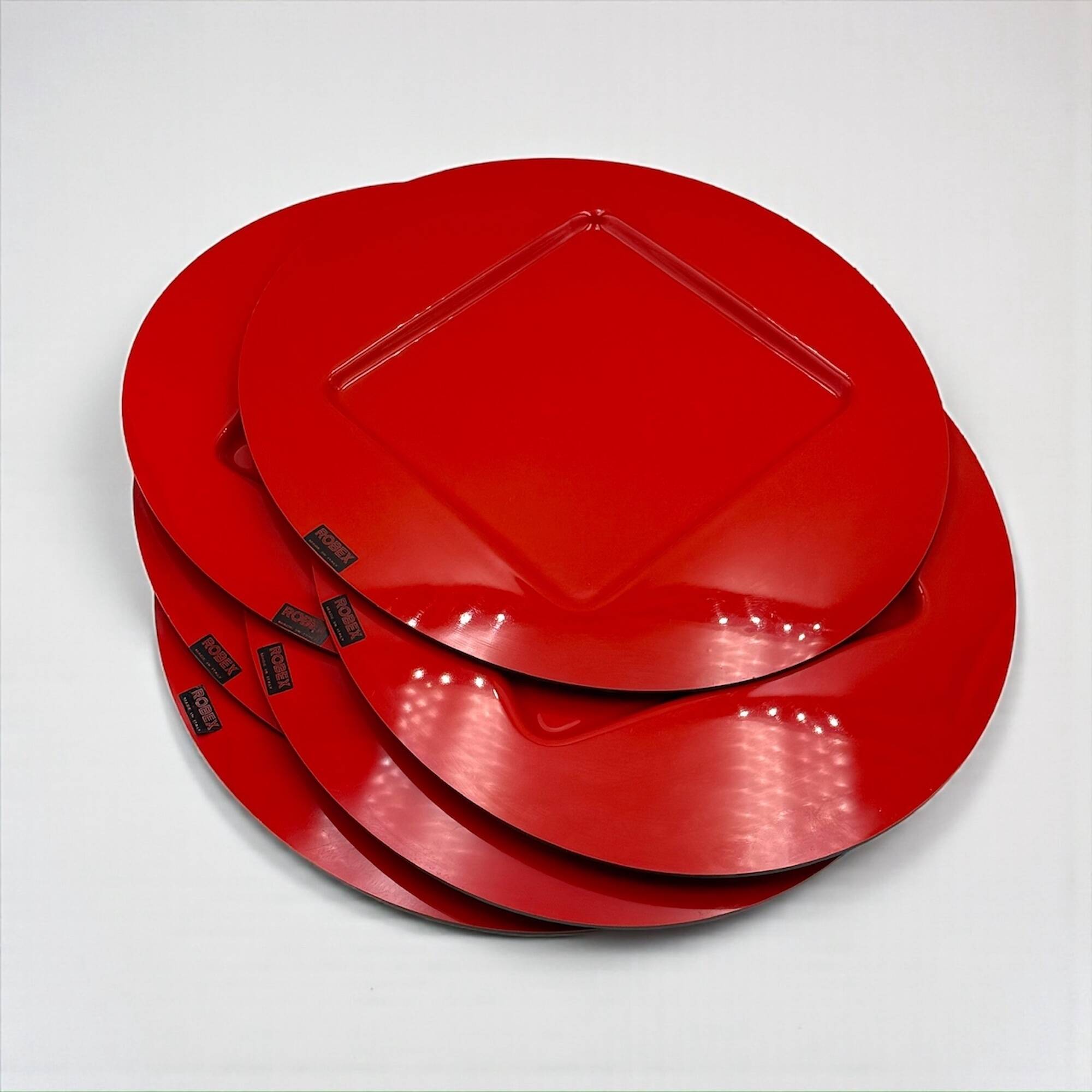 Set de 6 grands sets de table rouges en plastique Robex Italie années 70