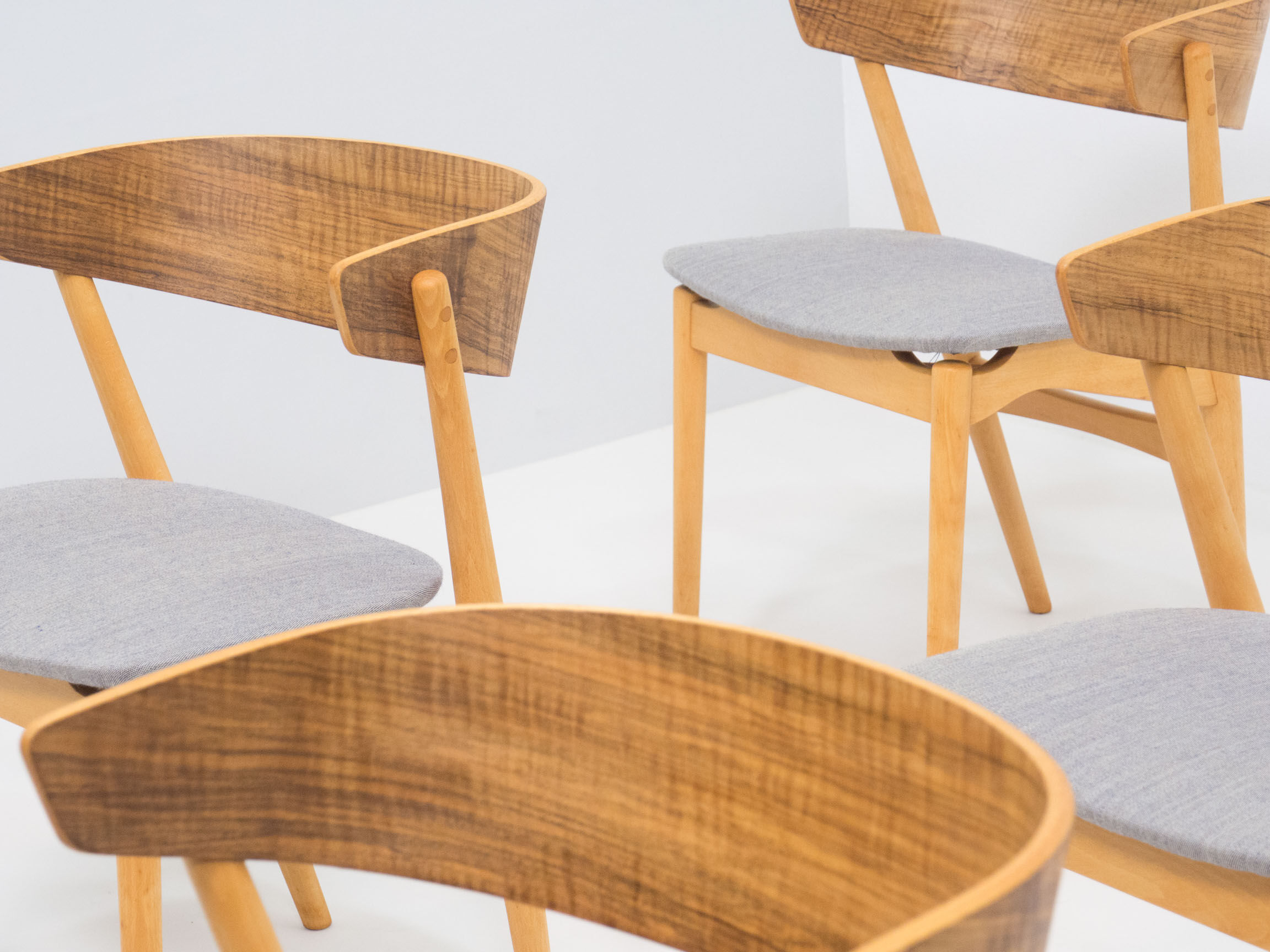 Set of four ‘no. 7’ dining chairs by helge sibast