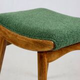 Green boucle Art Deco stool seat - 2 pieces available