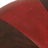 Round Vintage Pouf Brown Red Two-tone Skai Sixties