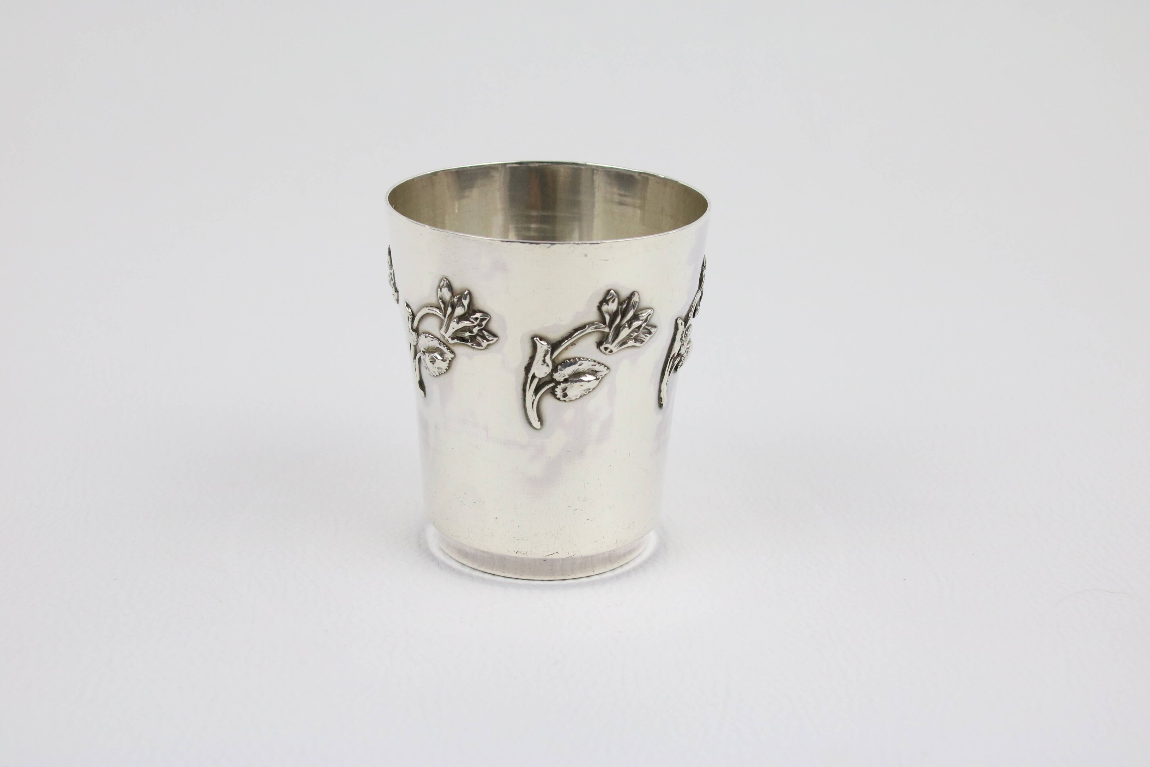 Timpani With Cyclamen Decor In Sterling Silver