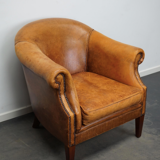 Fauteuil club vintage en cuir couleur cognac Pays-Bas