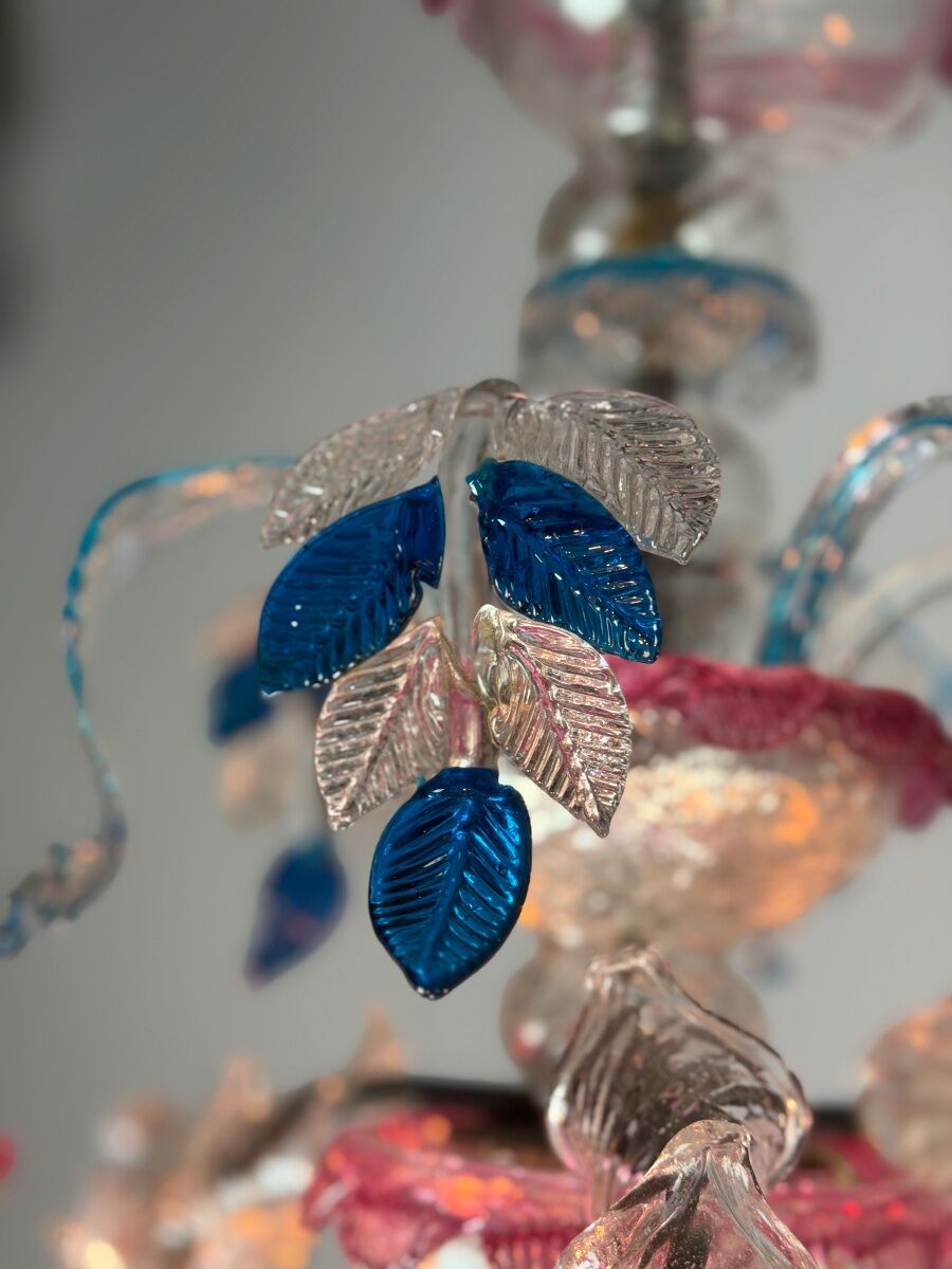 Venetian Rezzonico chandelier made of Murano glass circa 1900