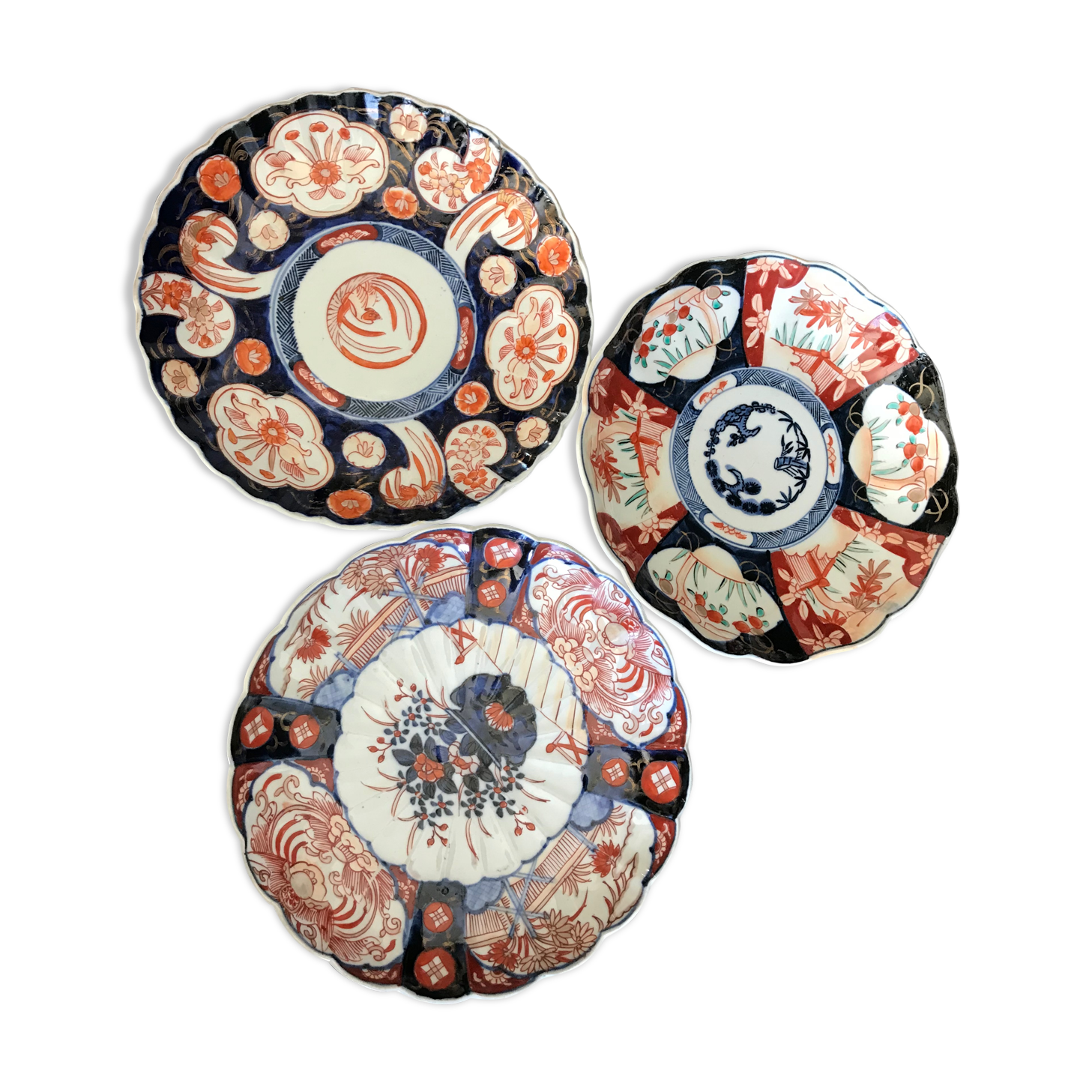 1065 Plates (3) - Imari - Porcelain - Japan - Meiji Period (1868-1912)