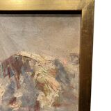 Oil on canvas of a landscape signed