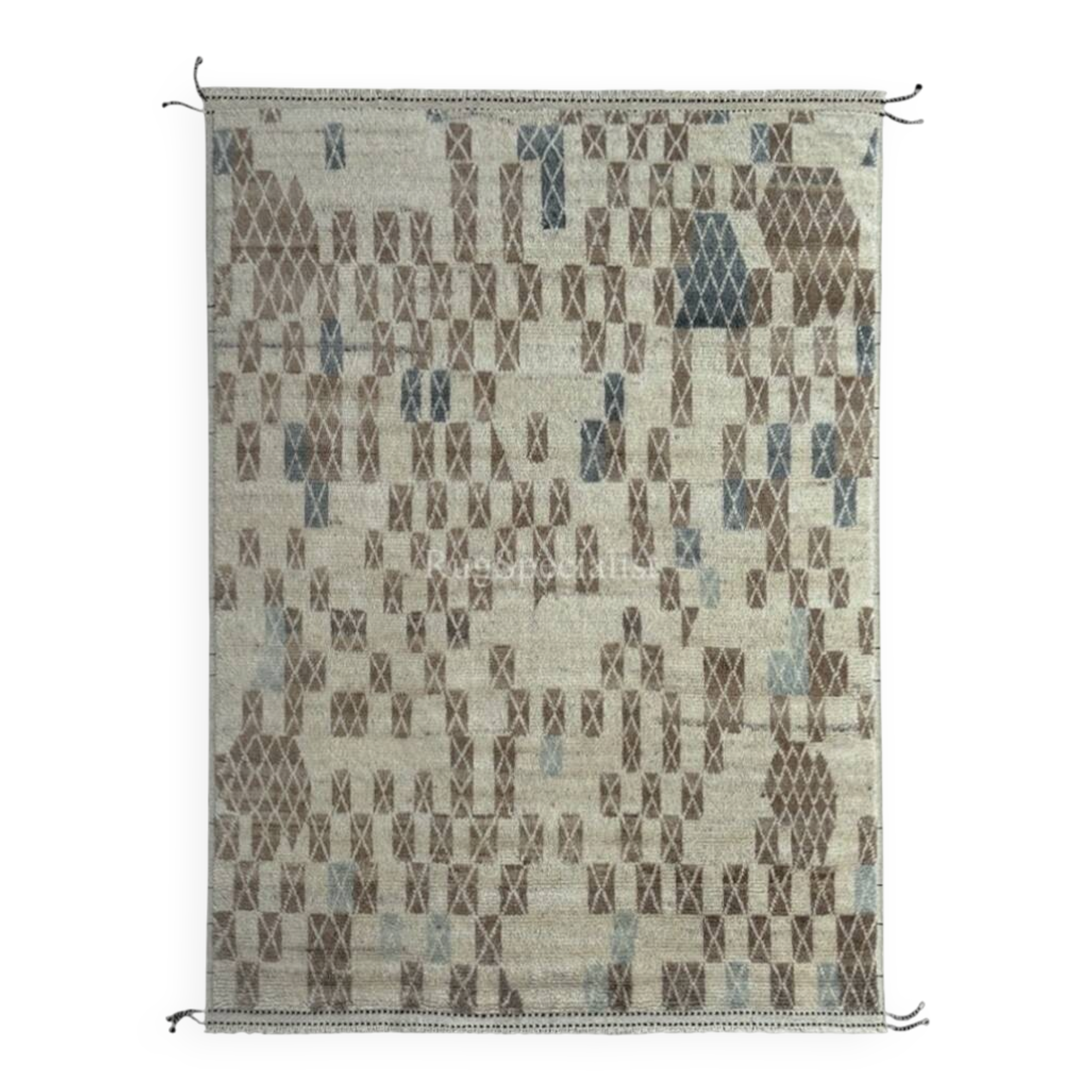 Modern Moroccan style Handmade Rug, 100% Natural Wool. Custom Options Available