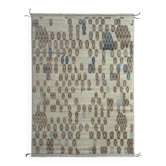 Tapis fait main de style marocain moderne, 100 % laine naturelle. Options personnalisées disponibles.