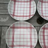 Lot de 6 assiettes creuses Moulins des Loups et Orchies torchon