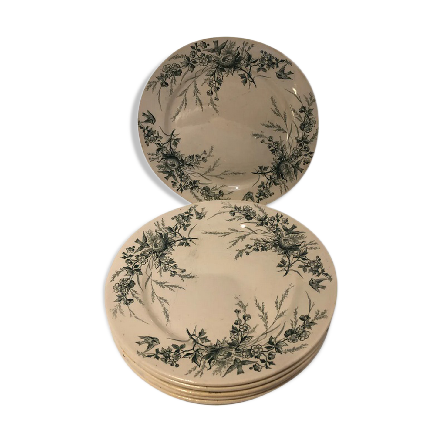 5 plates dessert linotte, Terre de Fer